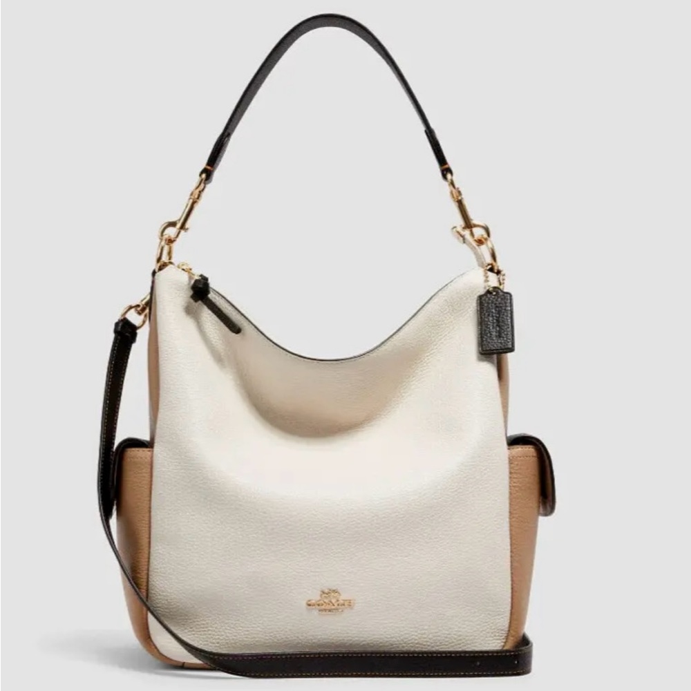 Beautiful Coach Pennie Colorblock Shoulder Bag in Cream.
